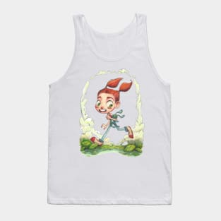 Girl and Stuffed Bunny Tank Top